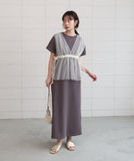 【S・Mサイズ展開】チュールドッキングスウェットワンピース