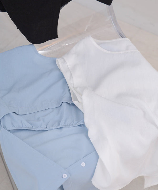 バックデザインノースリーブブラウス