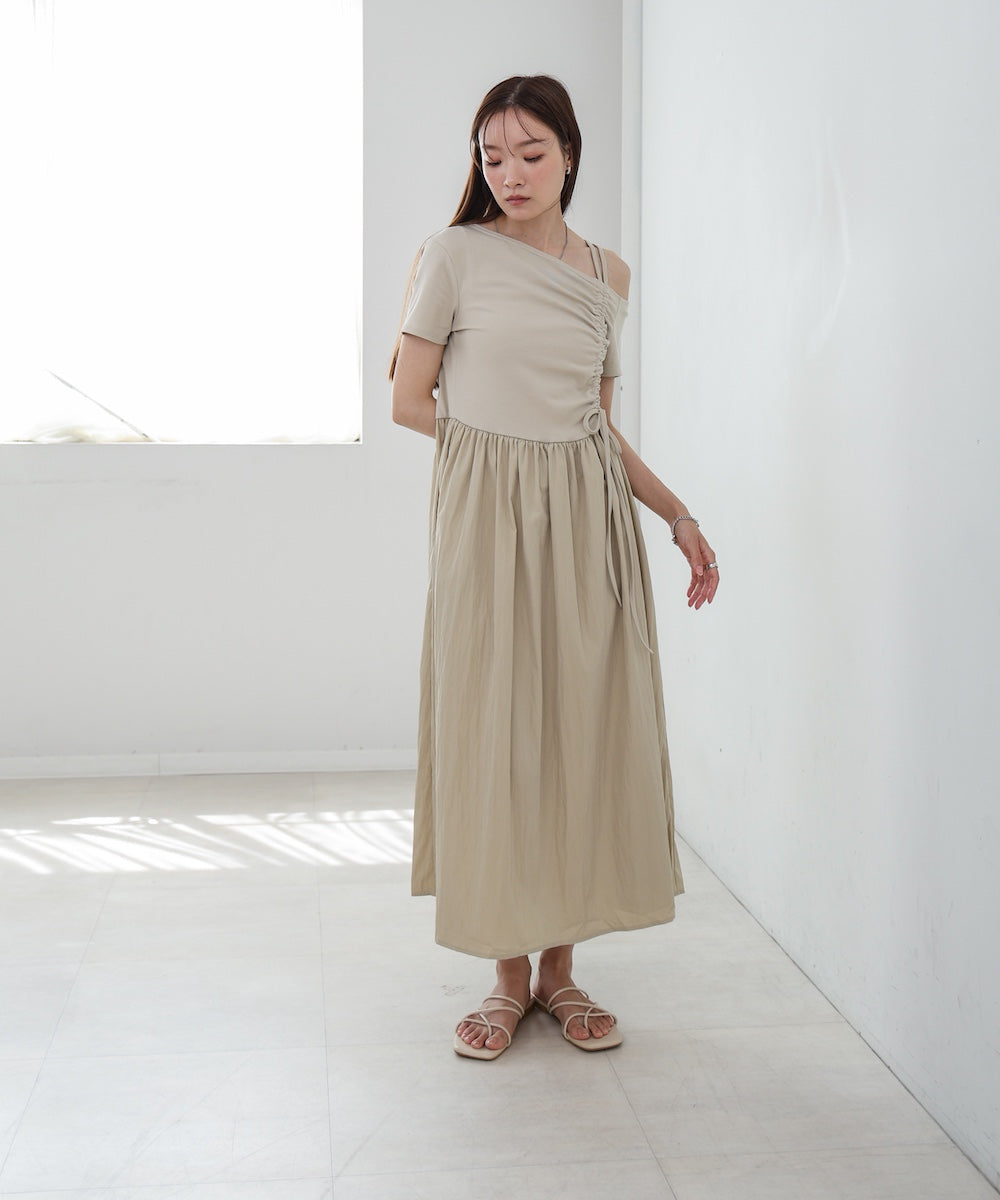 アシメシャーリングワンピース