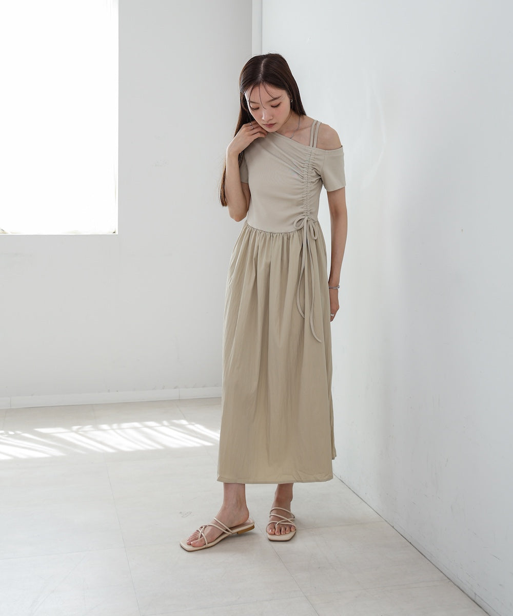 アシメシャーリングワンピース