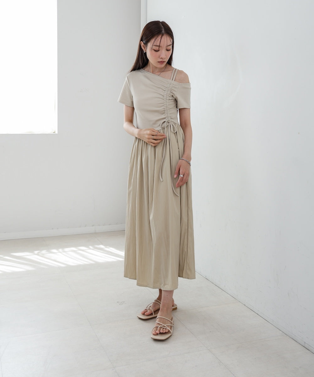 アシメシャーリングワンピース