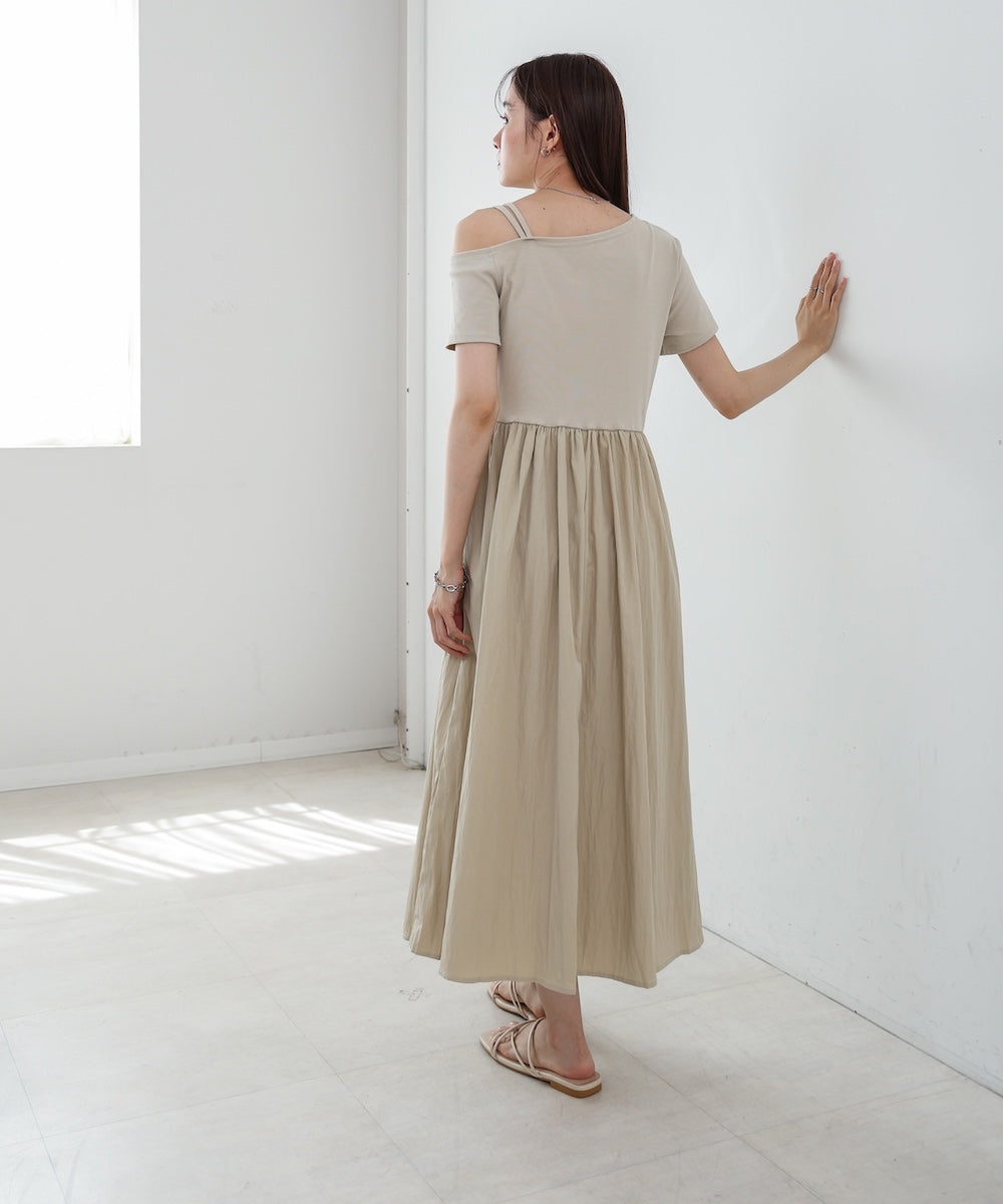 アシメシャーリングワンピース