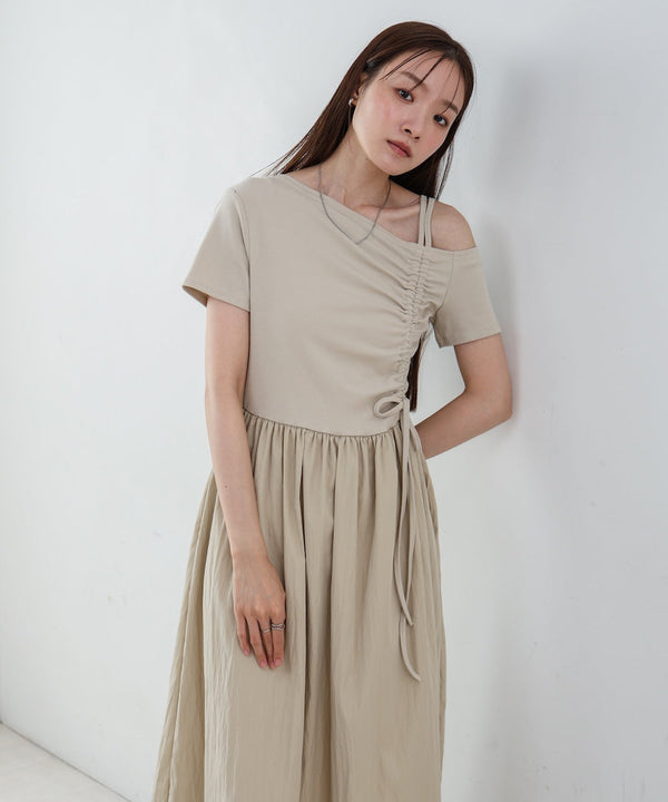 アシメシャーリングワンピース