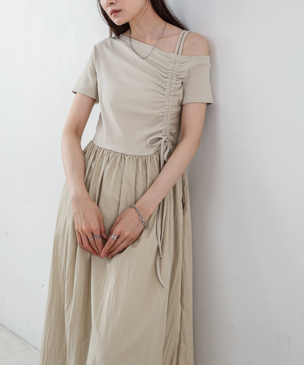 アシメシャーリングワンピース