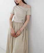 アシメシャーリングワンピース