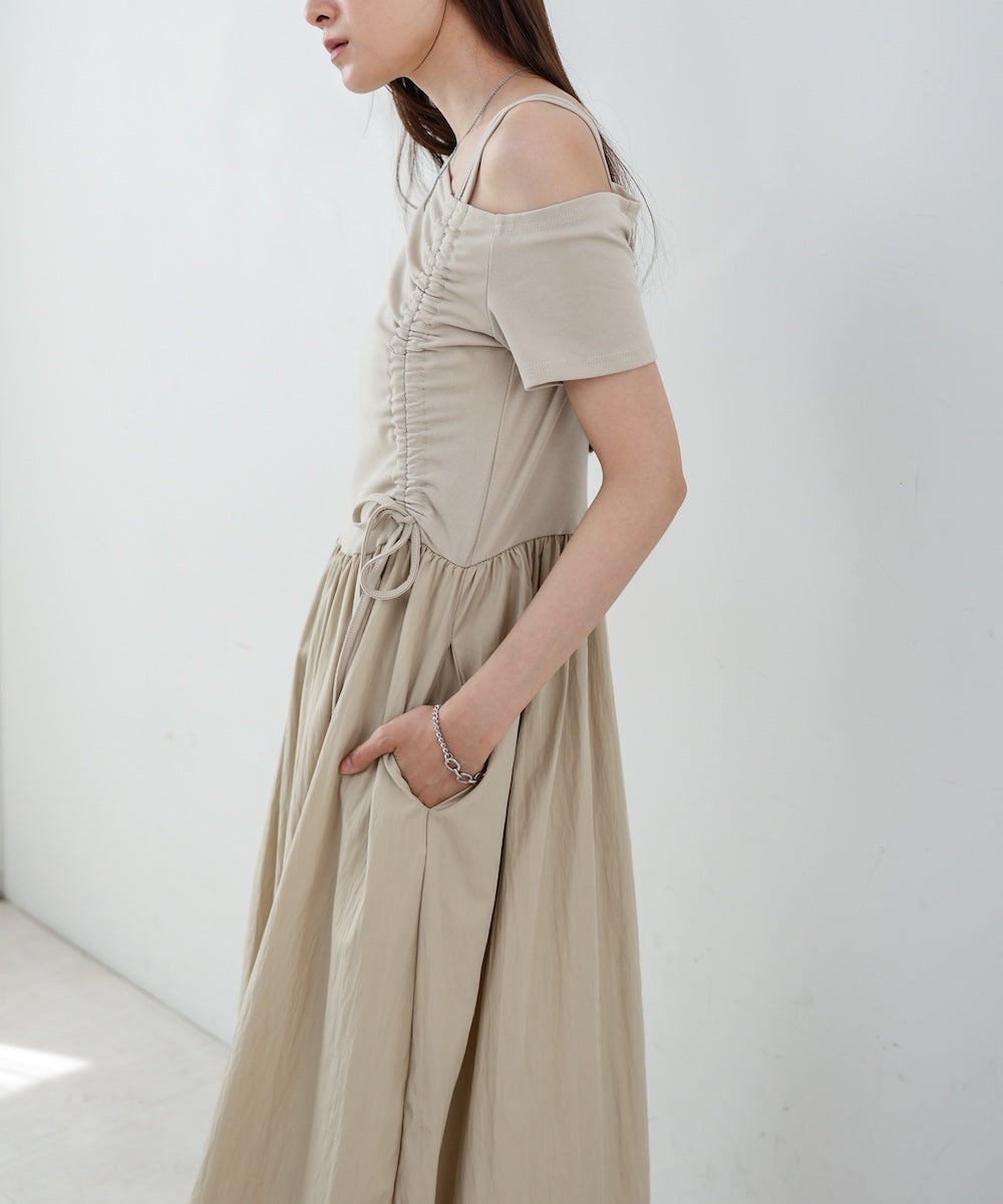 アシメシャーリングワンピース