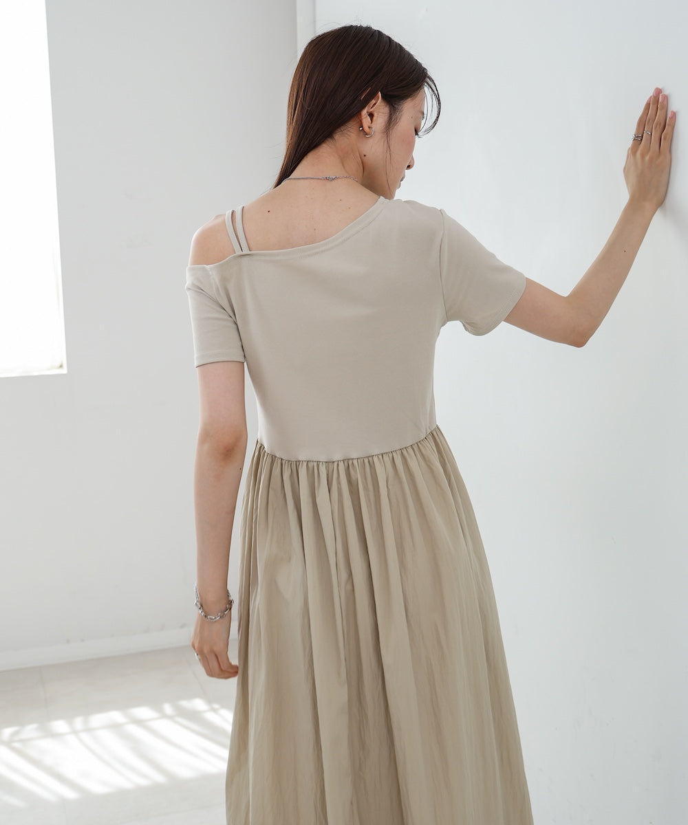 アシメシャーリングワンピース