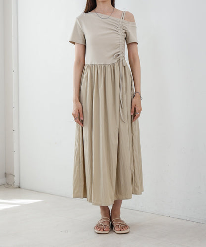 アシメシャーリングワンピース