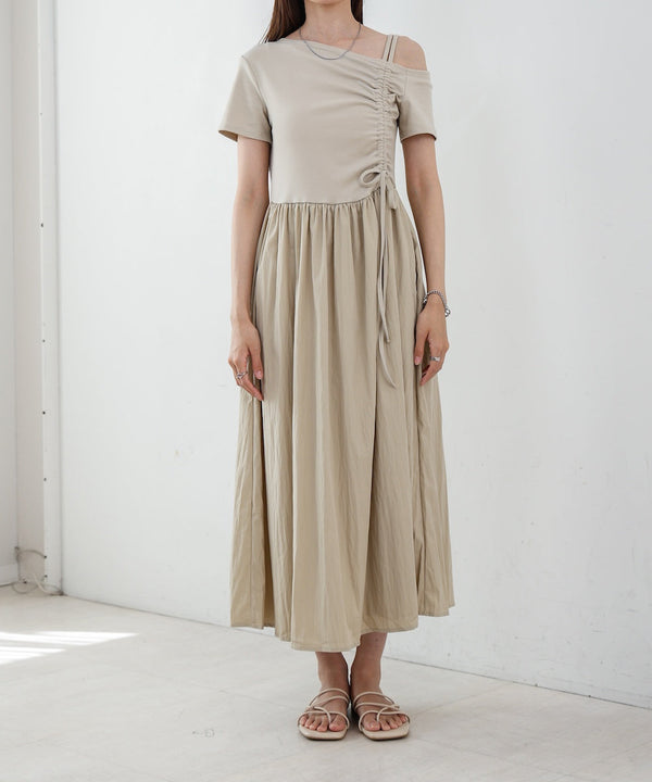 アシメシャーリングワンピース