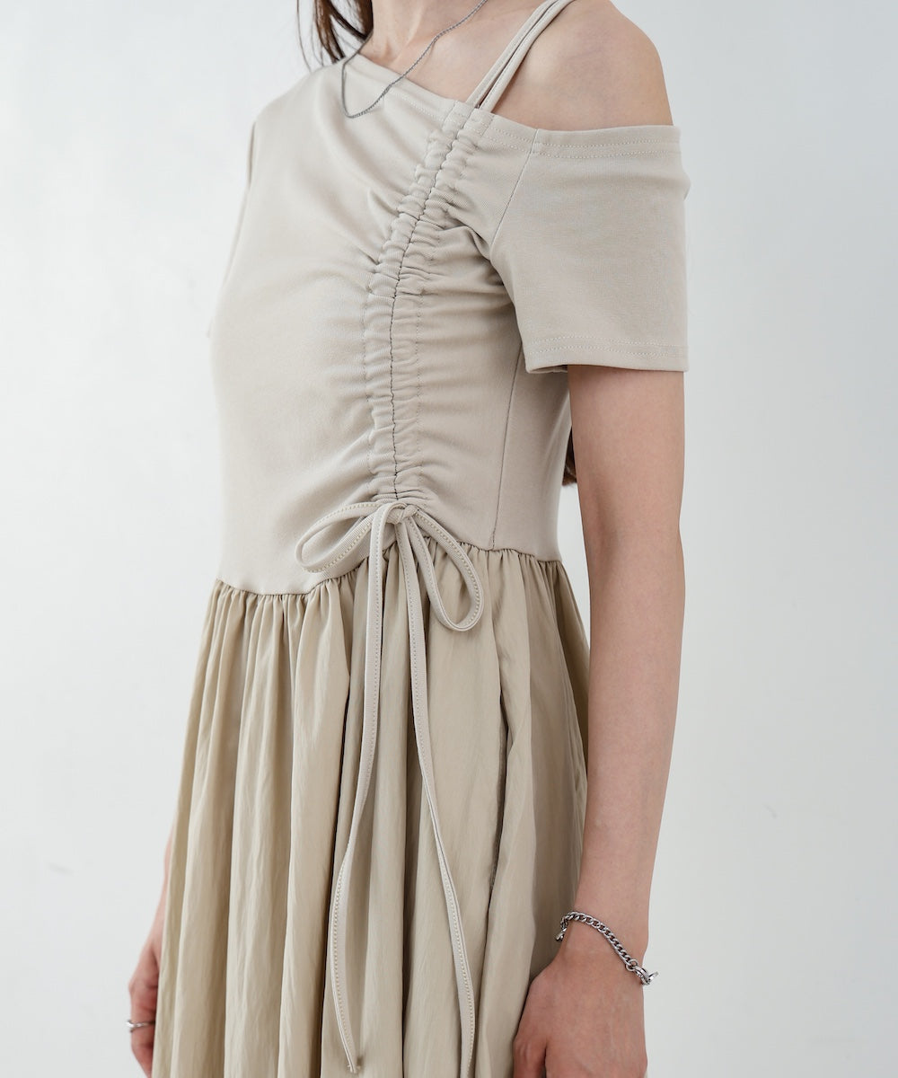 アシメシャーリングワンピース