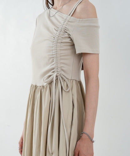 アシメシャーリングワンピース