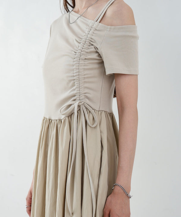 アシメシャーリングワンピース