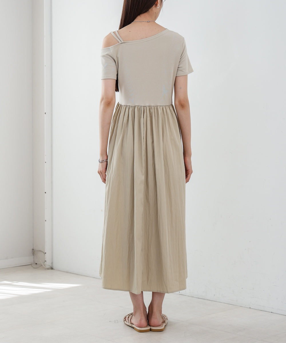 アシメシャーリングワンピース