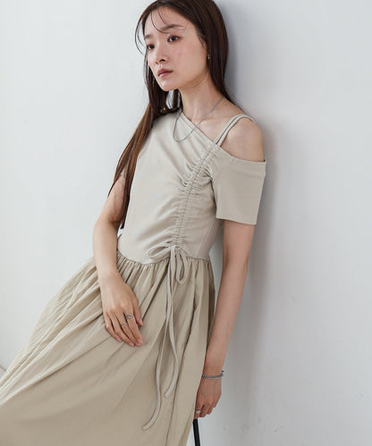 アシメシャーリングワンピース