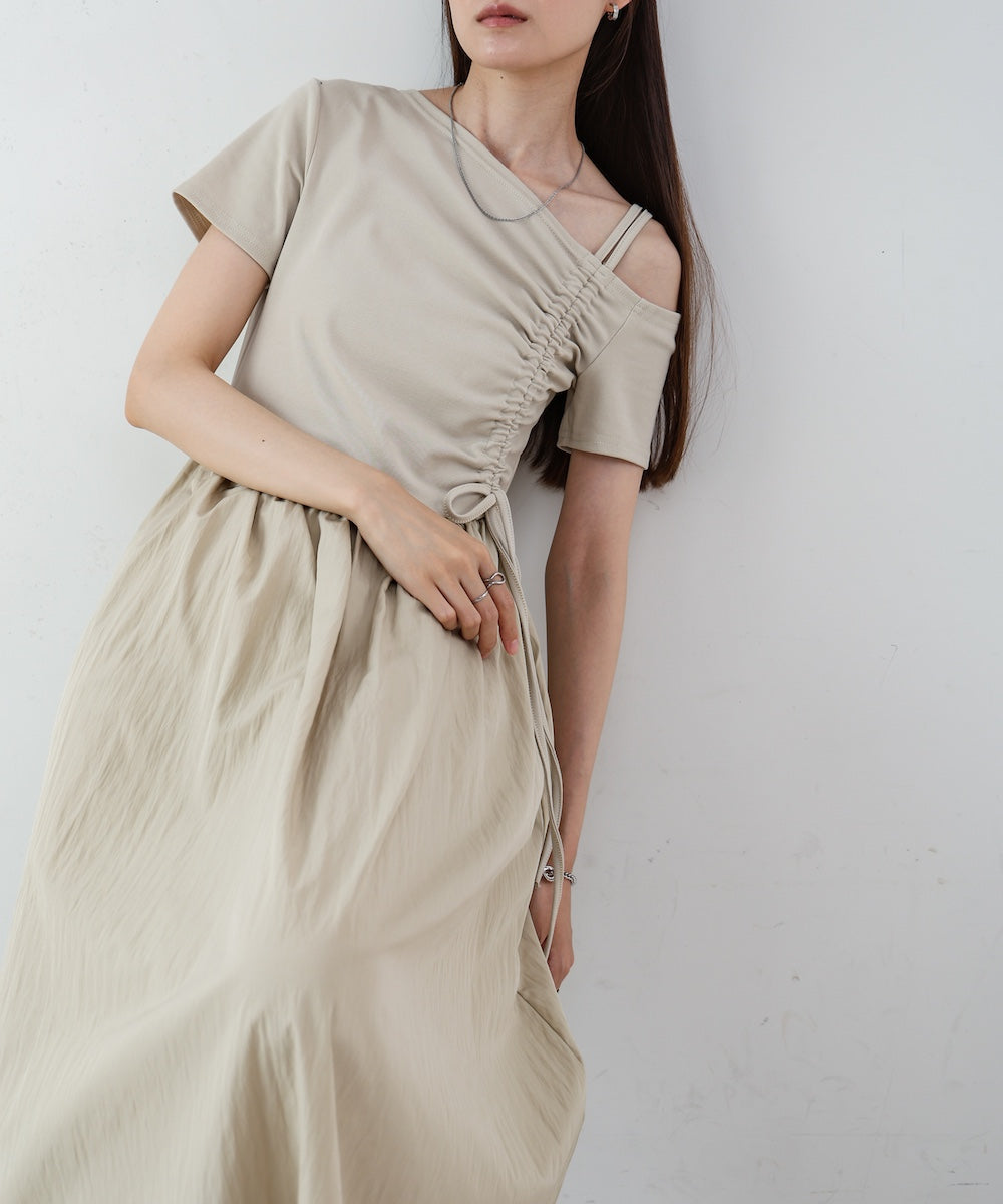 アシメシャーリングワンピース