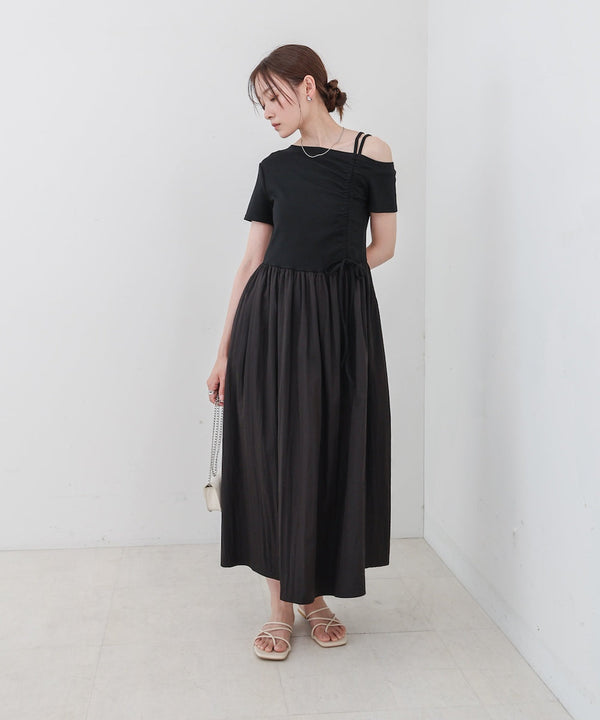 アシメシャーリングワンピース