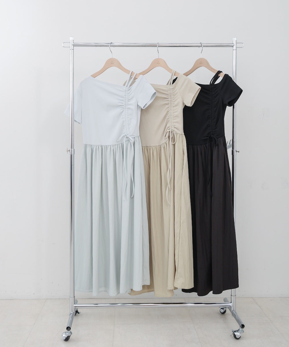 アシメシャーリングワンピース