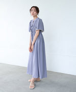 【S・Mサイズ展開】配色パイピングスクエアスリーブワンピース