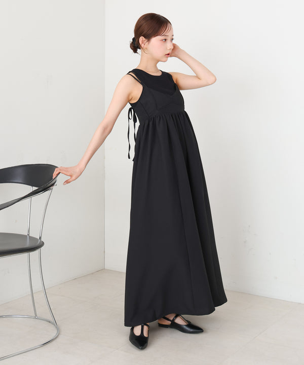 【S・Mサイズ展開】ビスチェライクフレアキャミワンピース