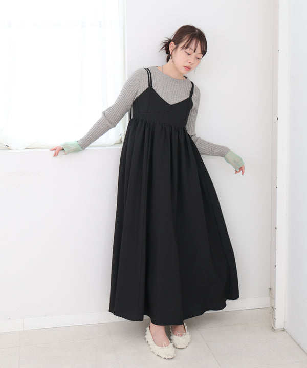 【S・Mサイズ展開】ビスチェライクフレアキャミワンピース