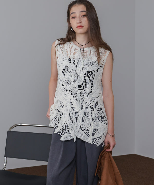 モールヤーンクロシェチュニックベスト