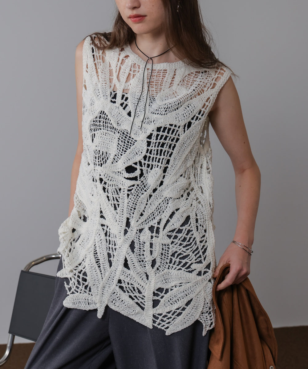 モールヤーンクロシェチュニックベスト