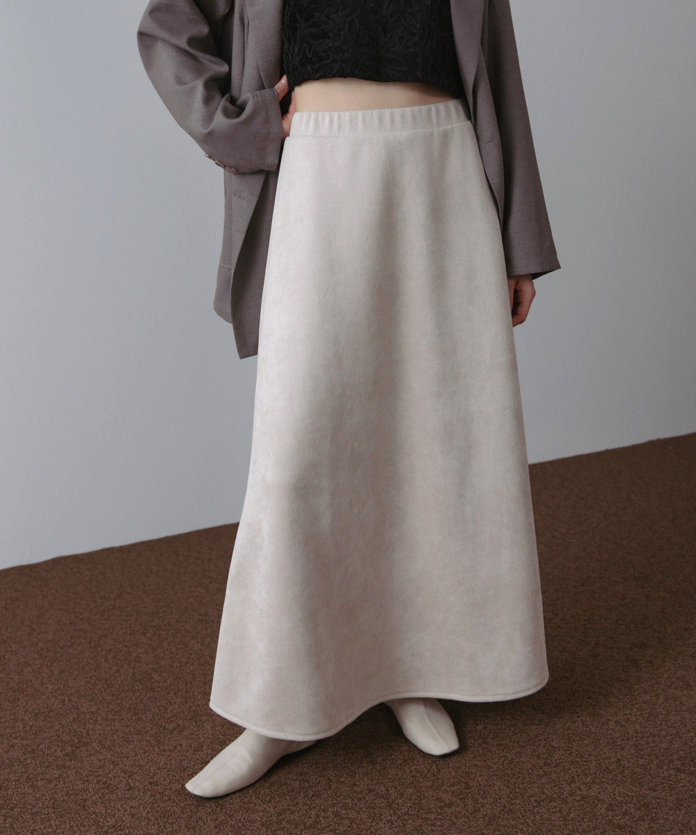 【選べる２タイプ】スウェードロングスカート