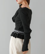 12Gニットフリルヘムショートプルオーバー