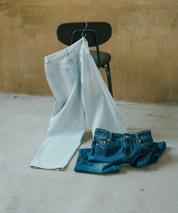 ウェーブラインデニムパンツ