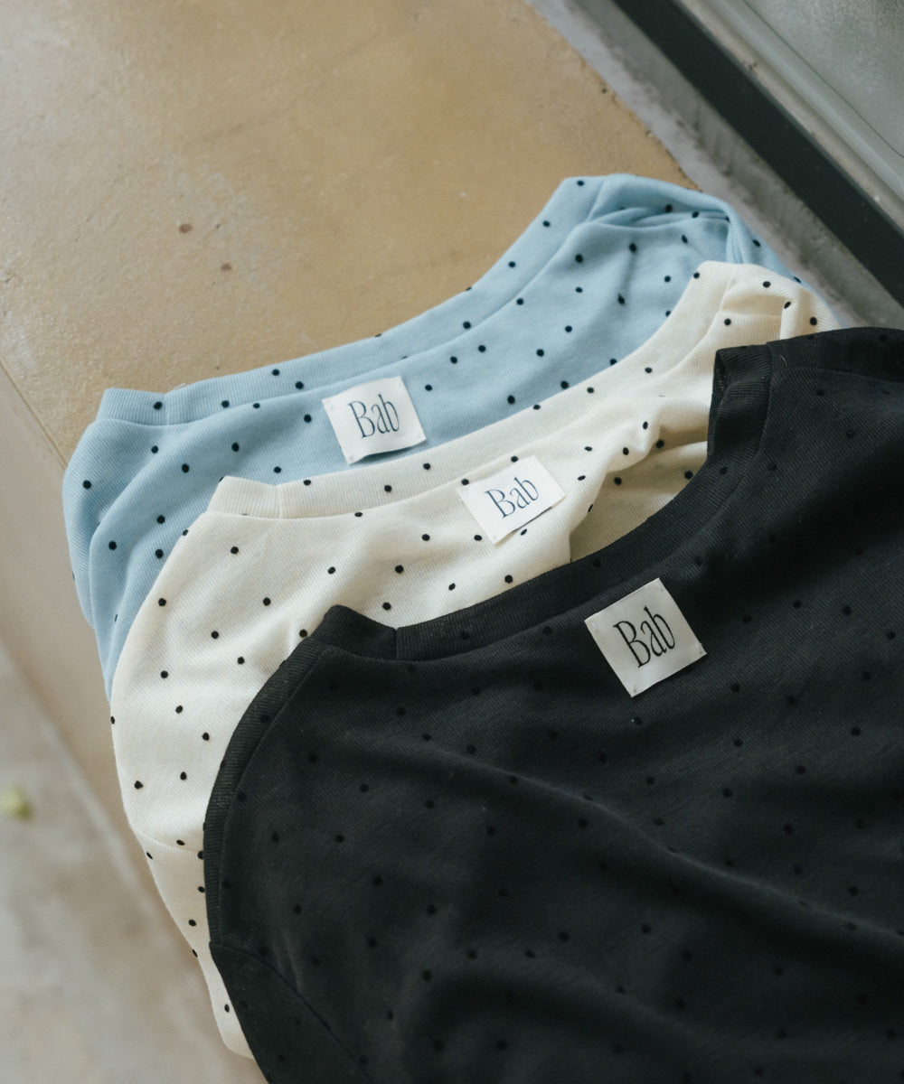 シアードットフリルカットソー