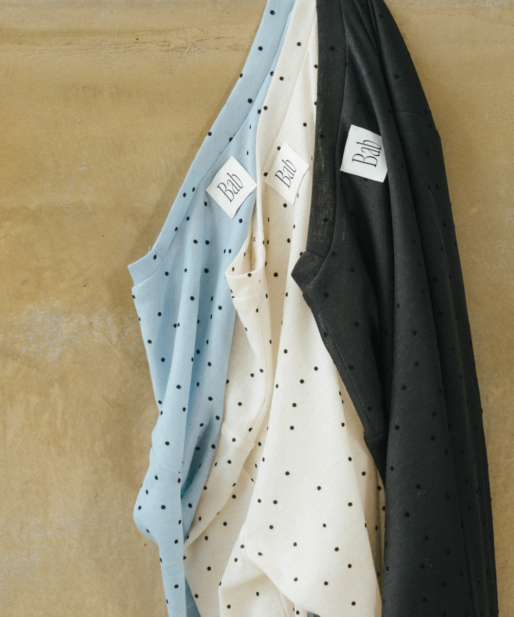 シアードットフリルカットソー