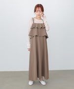 【選べるサイズ/イージーケア】ティアードキャミワンピース【イージージョーゼットシリーズ】