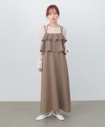 【選べるサイズ/イージーケア】ティアードキャミワンピース【イージージョーゼットシリーズ】