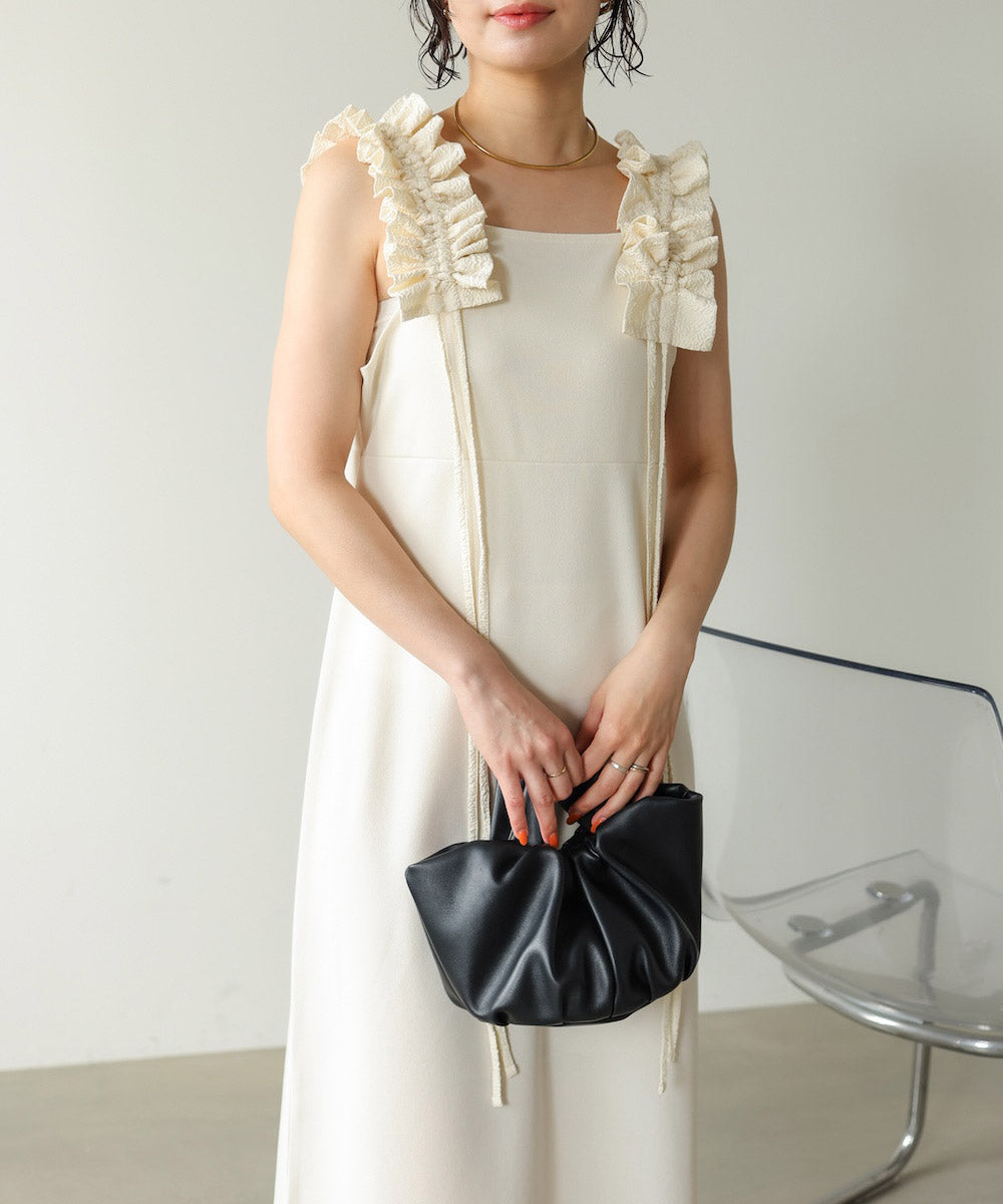 【イージーケア】ショルダーギャザーワンピース【イージージョーゼットシリーズ】