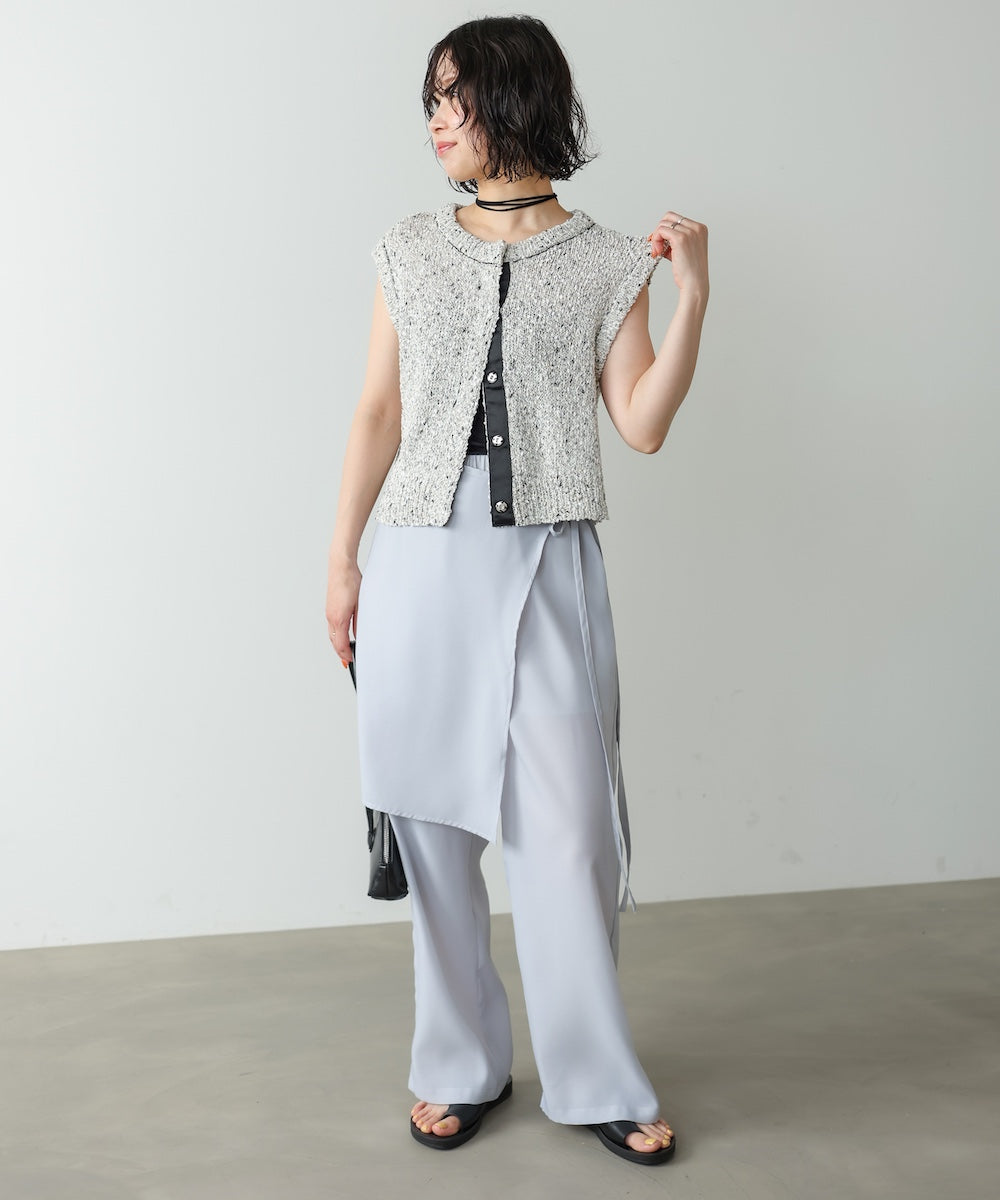 【セットアップ対応可能】【選べるサイズ展開】MIX編みラインニットトップス
