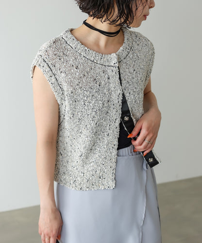 【セットアップ対応可能】【選べるサイズ展開】MIX編みラインニットトップス