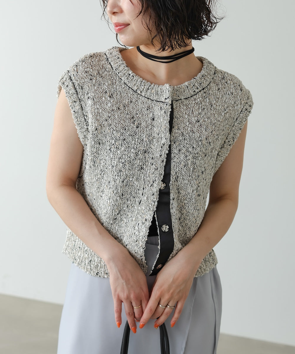 【セットアップ対応可能】【選べるサイズ展開】MIX編みラインニットトップス