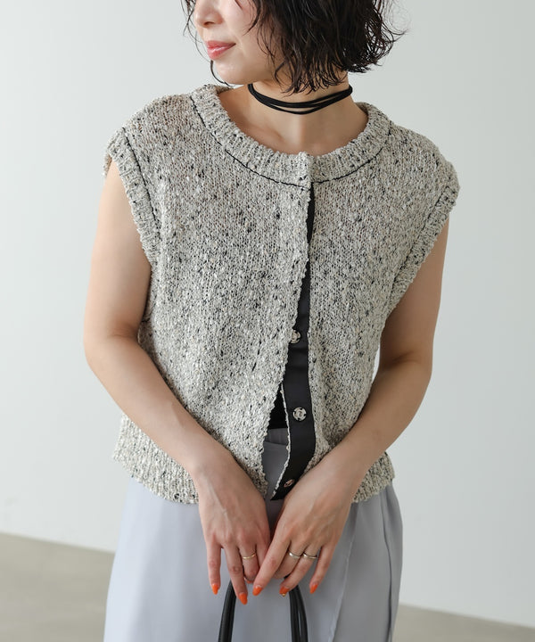【セットアップ対応可能】【選べるサイズ展開】MIX編みラインニットトップス