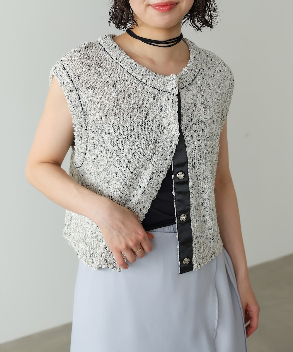 【セットアップ対応可能】【選べるサイズ展開】MIX編みラインニットトップス