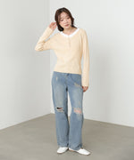 衿フリルニットトップス