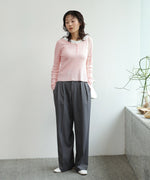 衿フリルニットトップス