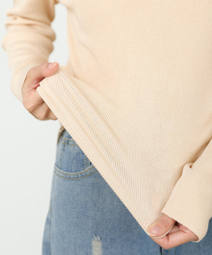 衿フリルニットトップス