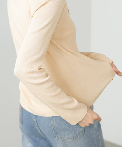 衿フリルニットトップス