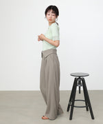 シアー使い5分袖リブニットトップス