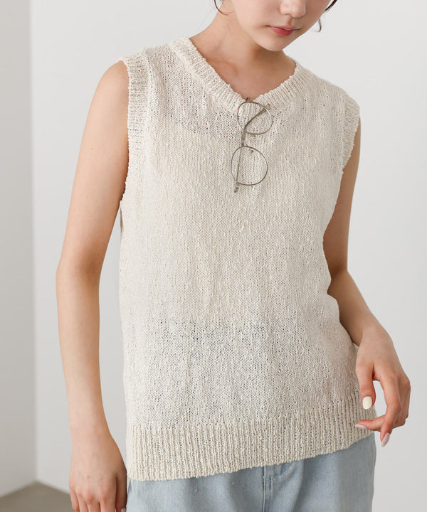 ニュアンス編みサマーニットベスト
