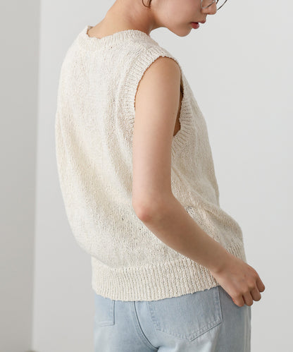 ニュアンス編みサマーニットベスト