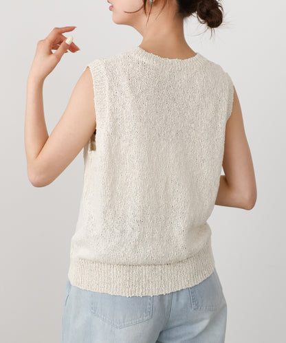 ニュアンス編みサマーニットベスト