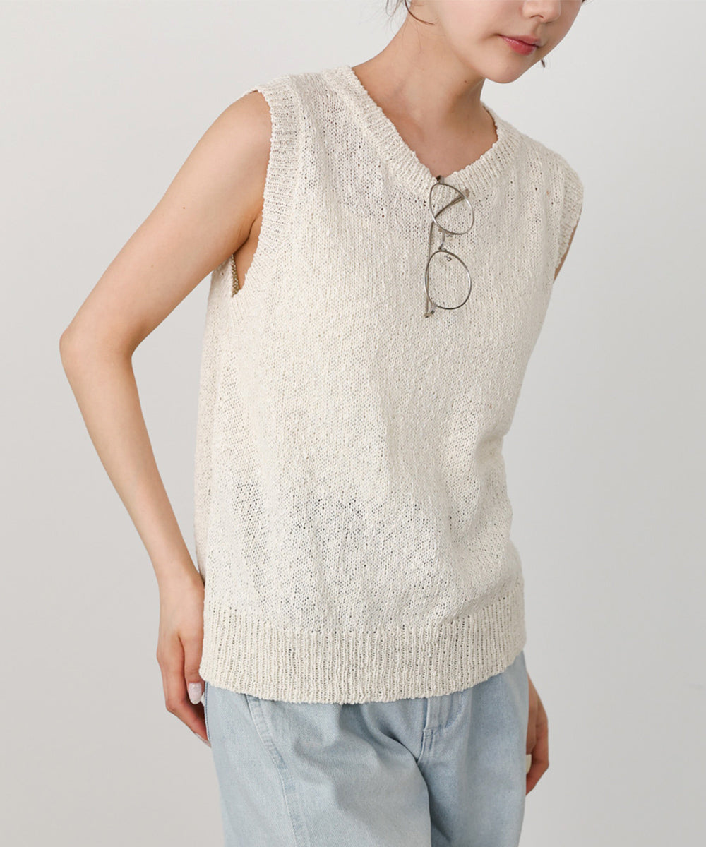 ニュアンス編みサマーニットベスト