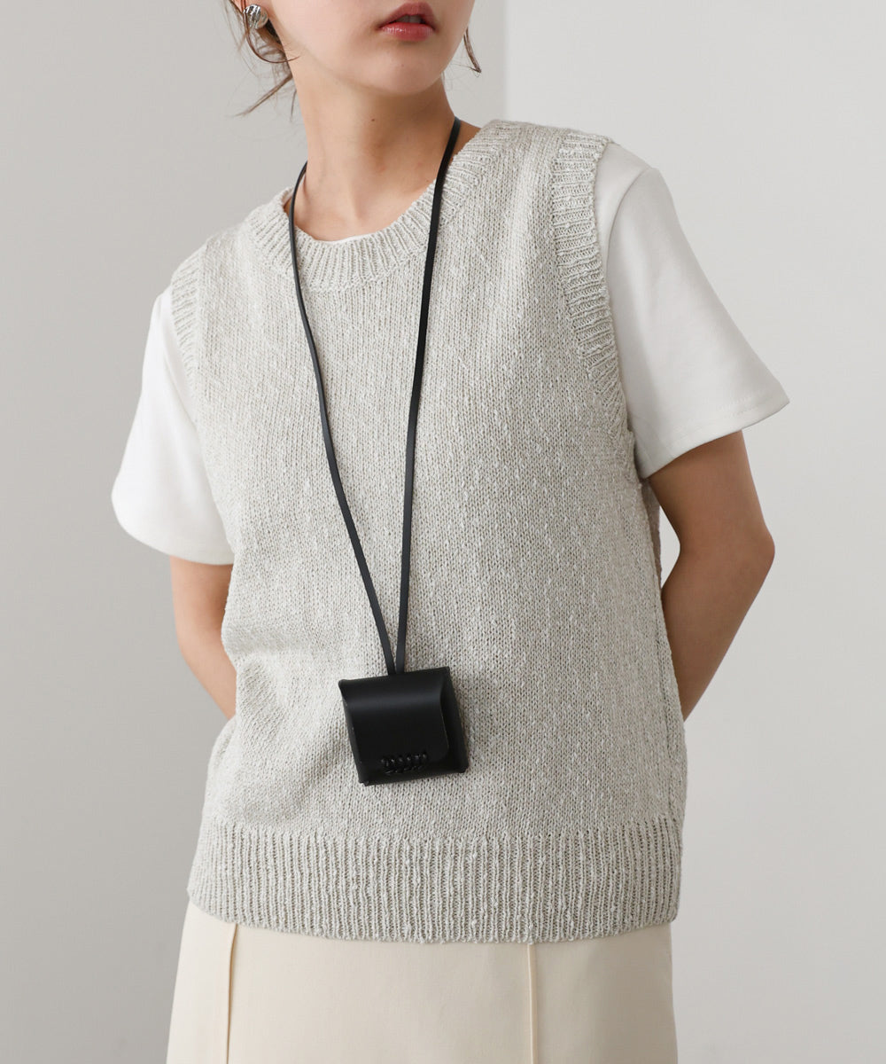 ニュアンス編みサマーニットベスト