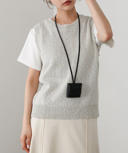 ニュアンス編みサマーニットベスト